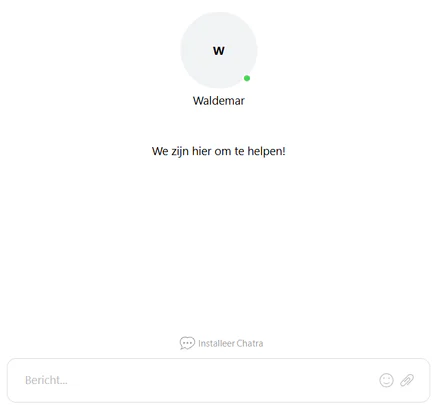 Livechat van Win.Bet Casino met supportmedewerker Waldemar en een berichtenveld voor contact met de klantenservice